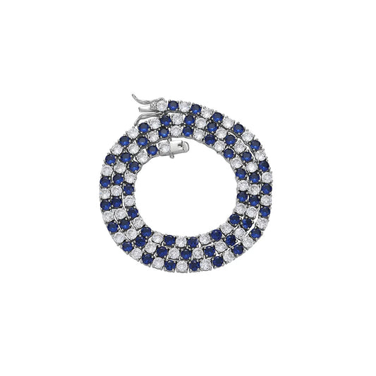 The Sapphire & Ice Tennis Chain Necklace