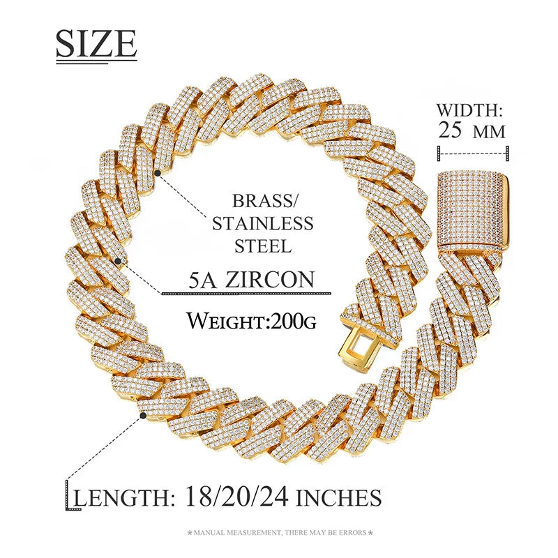 Titan 25mm Iced Cuban Link Necklace