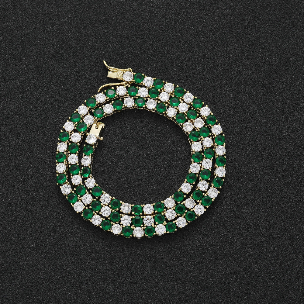 The Emerald & Ice Tennis Chain Necklace