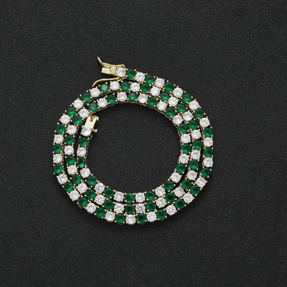 The Emerald & Ice Tennis Chain Necklace
