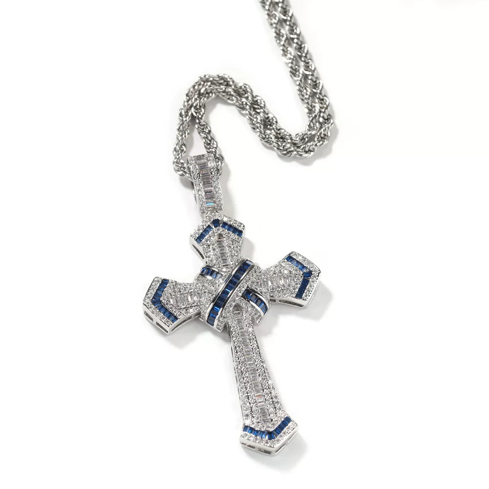 Vault Baguette Cross Pendant Necklace