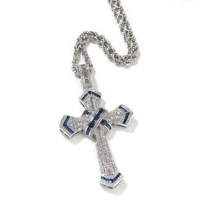 Vault Baguette Cross Pendant Necklace
