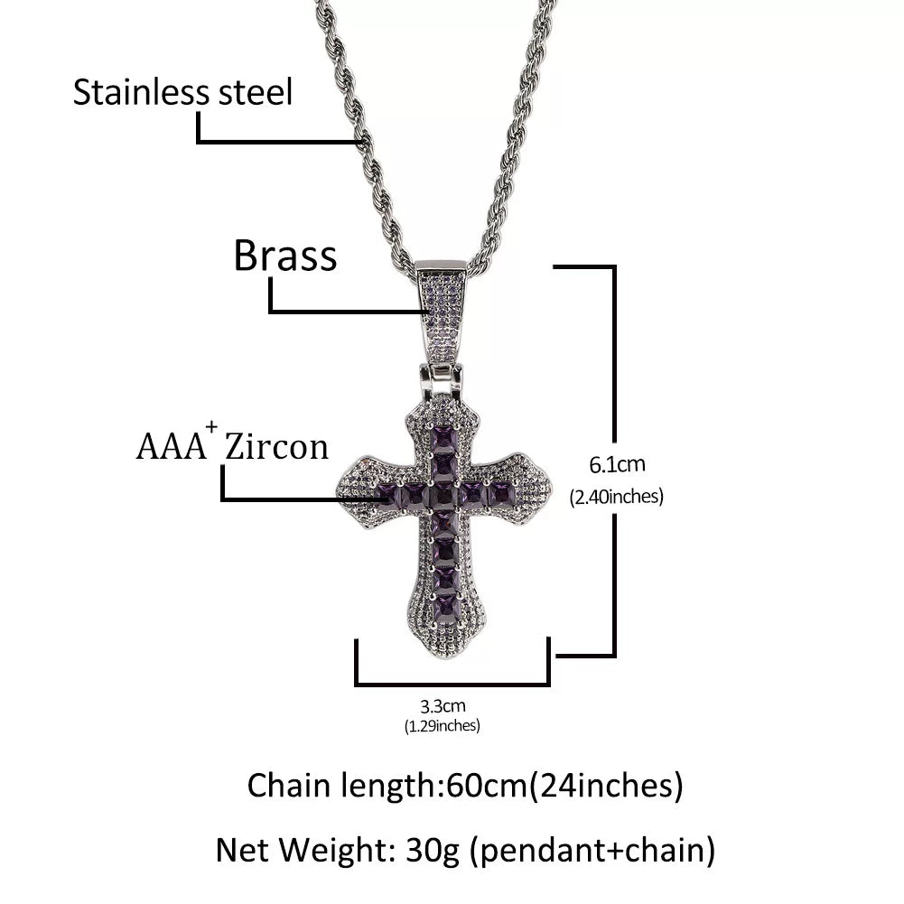 The Spectrum Cross Pendant Necklace