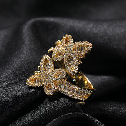 The Double Butterfly Baguette Ring