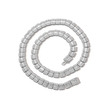 Baguette Halo Tennis Necklace