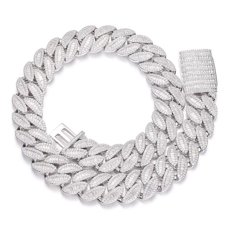 Marquise 20mm Baguette Cuban Link Necklace