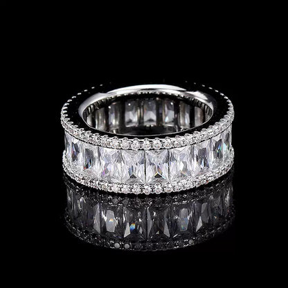 Iced Out Baguette CZ Eternity Band Ring