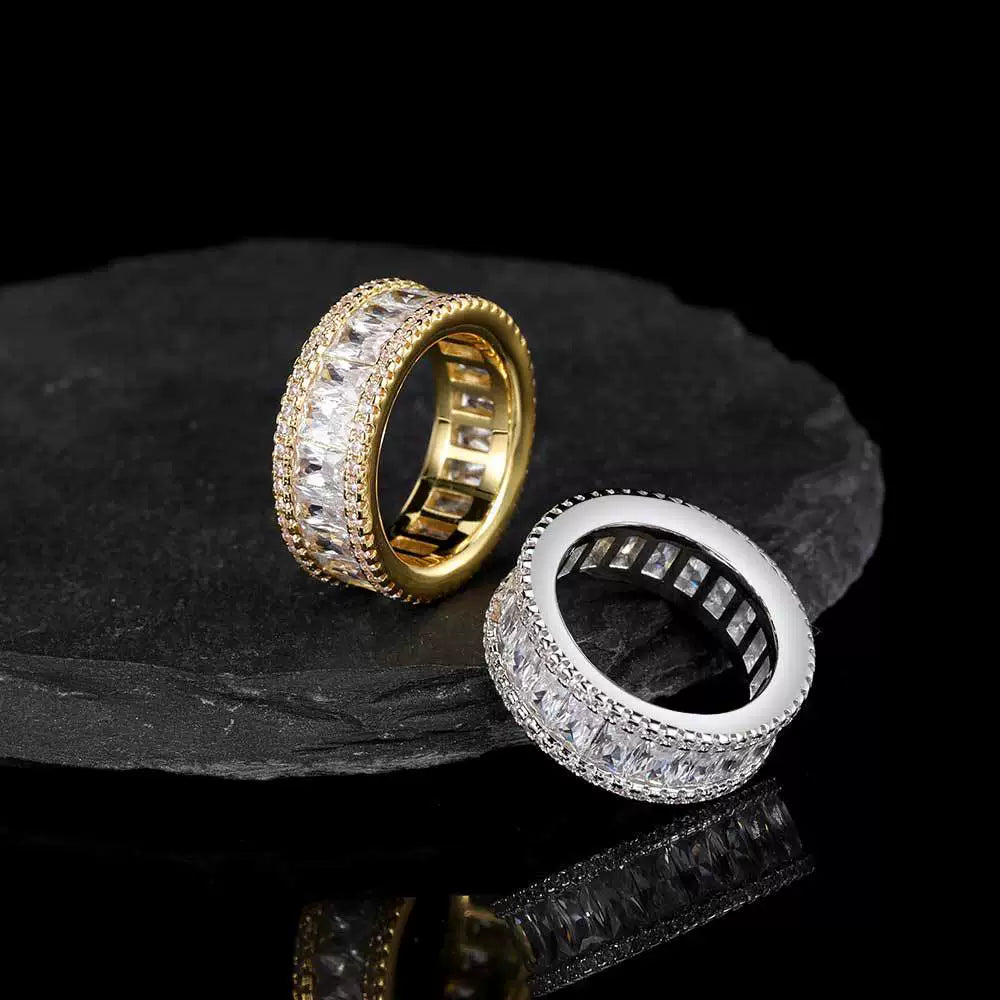 Iced Out Baguette CZ Eternity Band Ring
