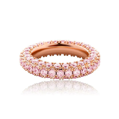 3-Row Pave CZ Eternity Band Ring
