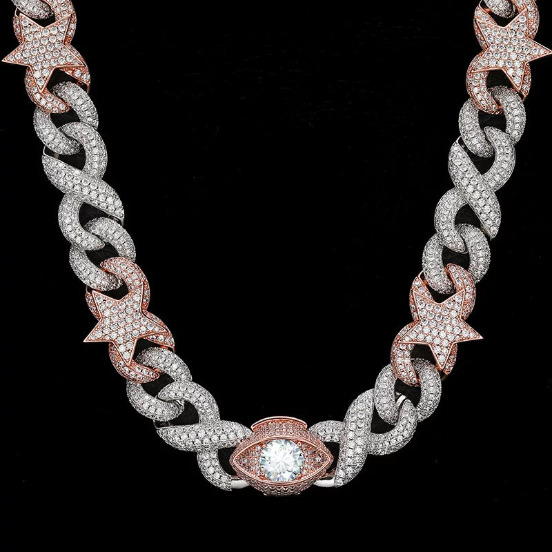 The Stardust Evil Eye Cuban Link Chain Necklace