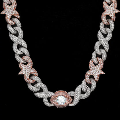 The Stardust Evil Eye Cuban Link Chain Necklace