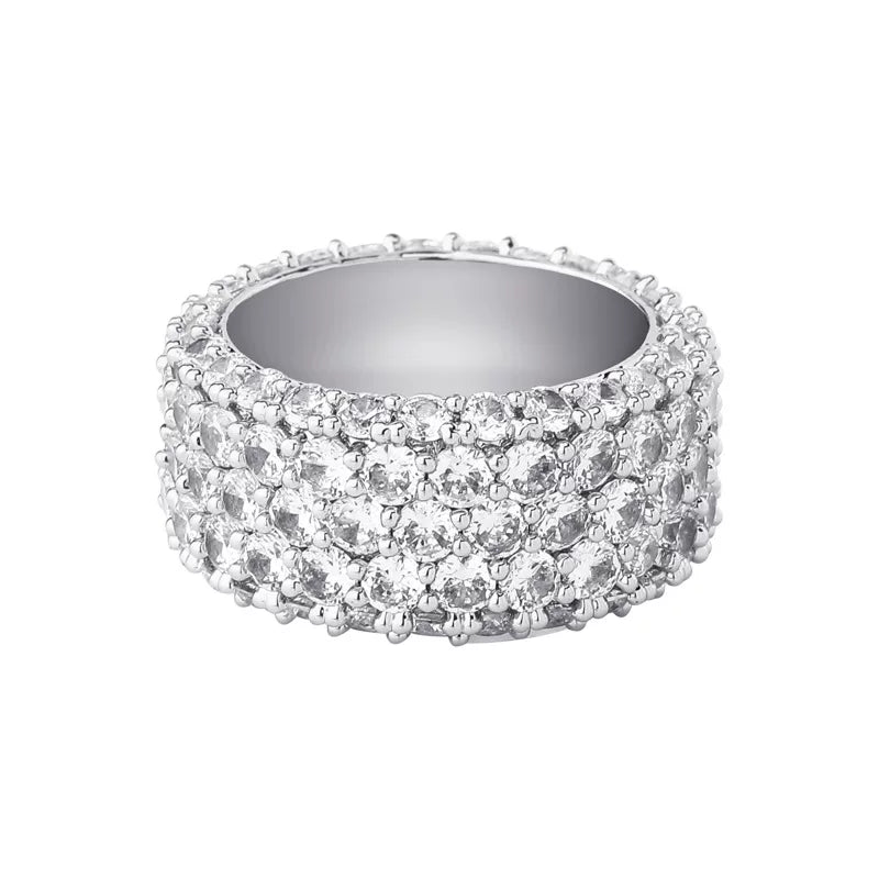 Iced Out Wide Band Ring