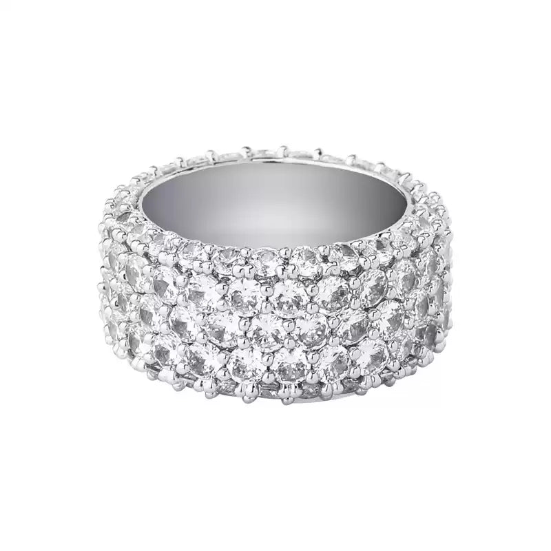 Iced Out Wide Band Ring