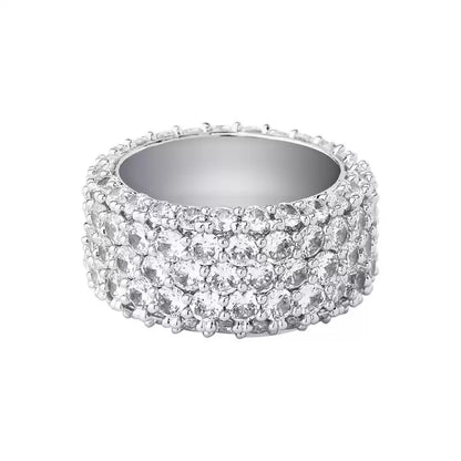 Iced Out Wide Band Ring