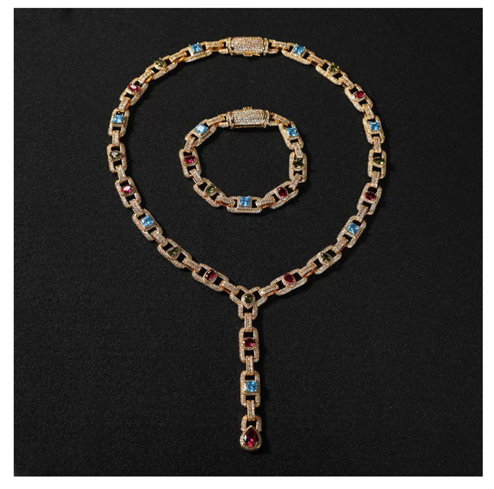 Riviera Gemstone Y-Chain Set