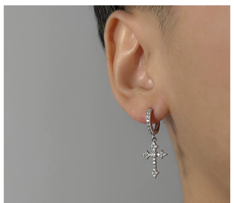 Sanctum Cross Huggie Earrings