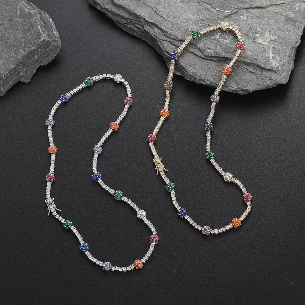 The Rainbow Flower Tennis Chain
