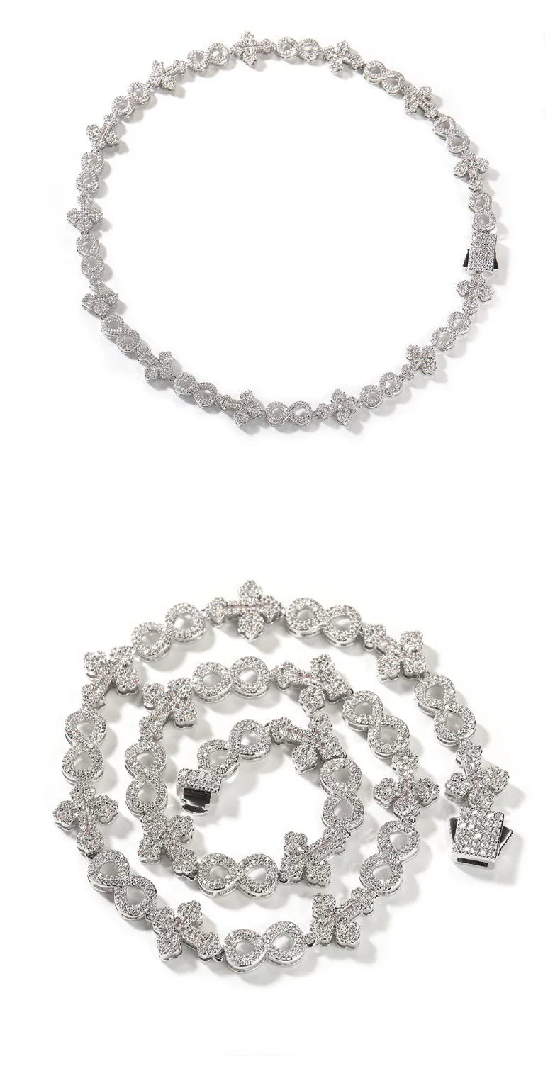 Fleur Infinity Iced Link Necklace