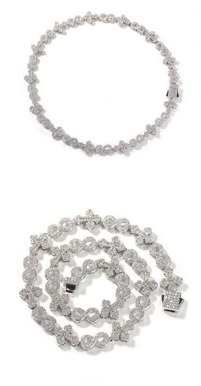 Fleur Infinity Iced Link Necklace