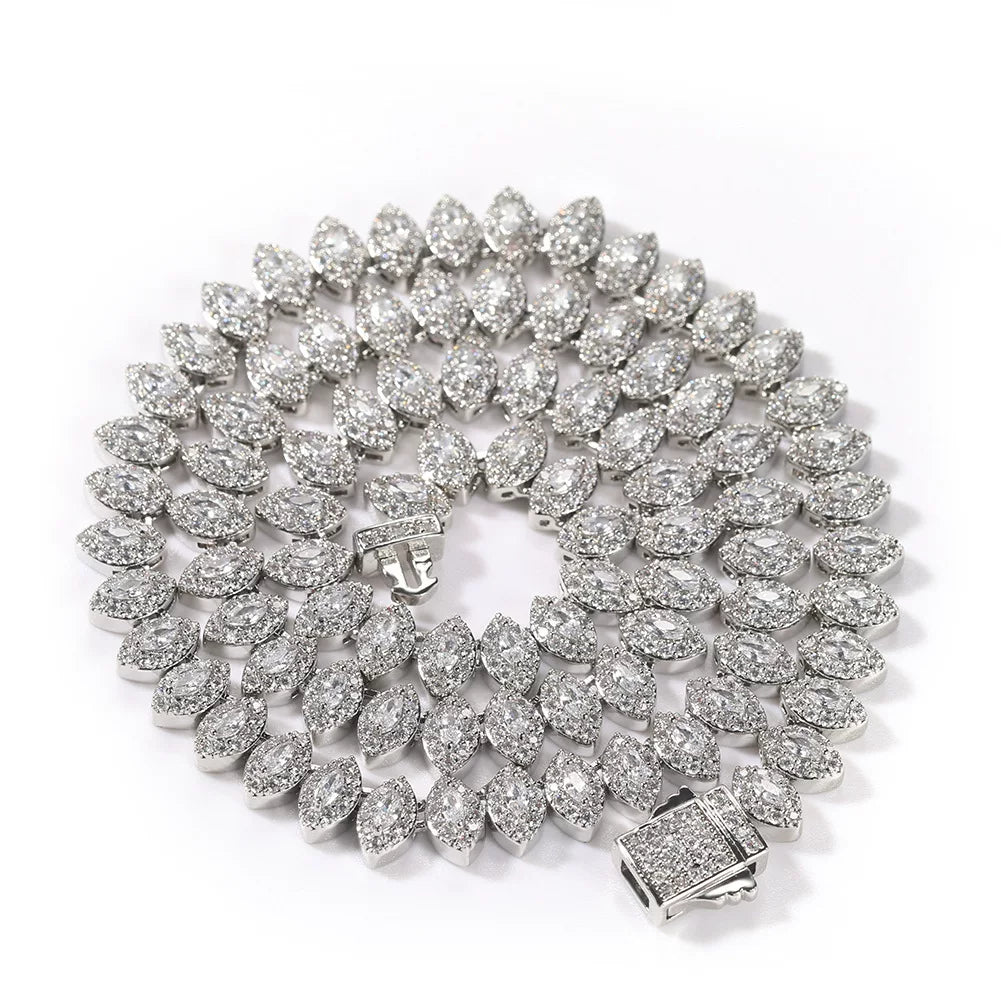 The Marquise Halo Tennis Chain Necklace
