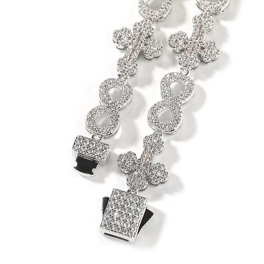 Fleur Infinity Iced Link Necklace