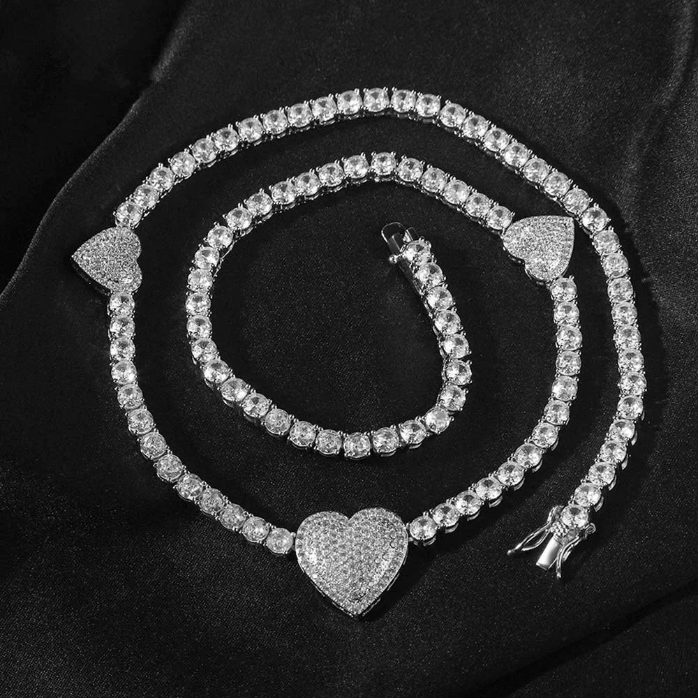 Amour Heart Tennis Necklace