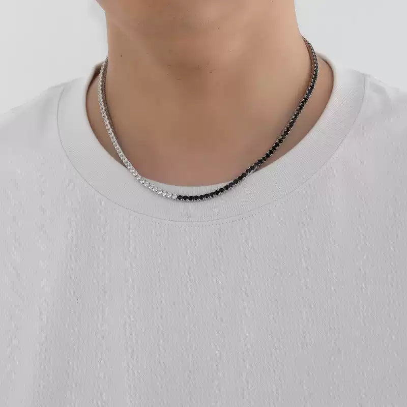 Black & White Zirconia Necklace