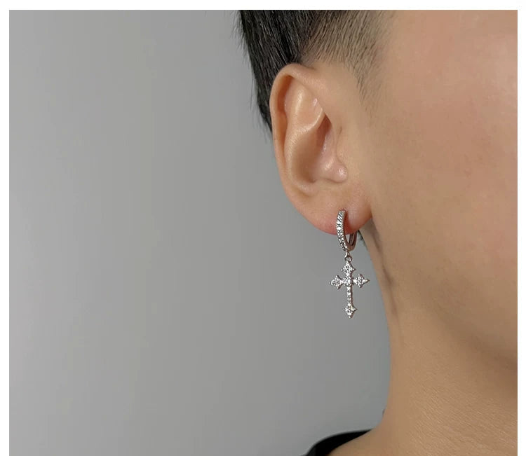Sanctum Cross Huggie Earrings