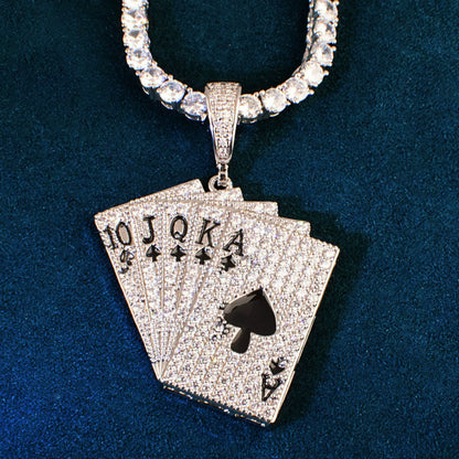 Royal Flush Pendant Necklace