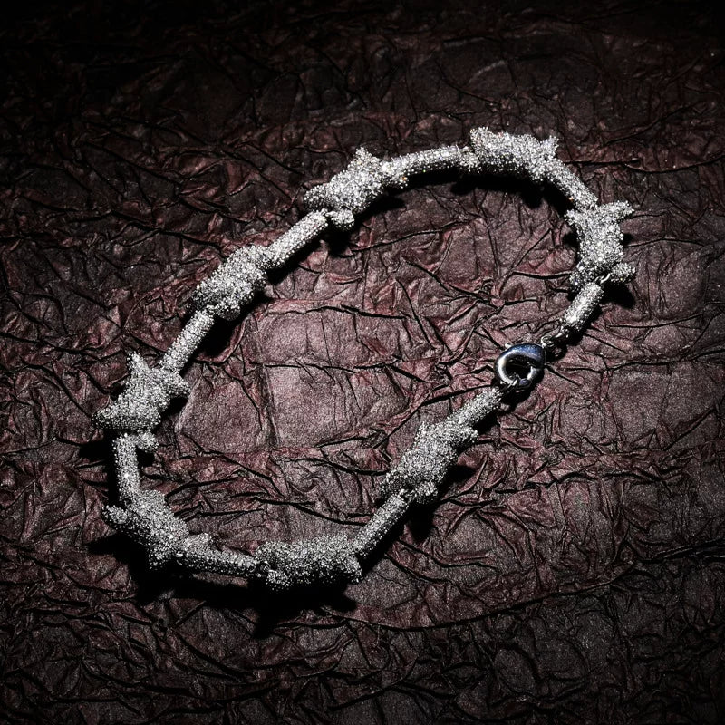 Iced Out Barbed Wire Bracelet