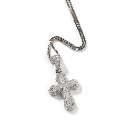 The Baguette Cross Pendant Necklace