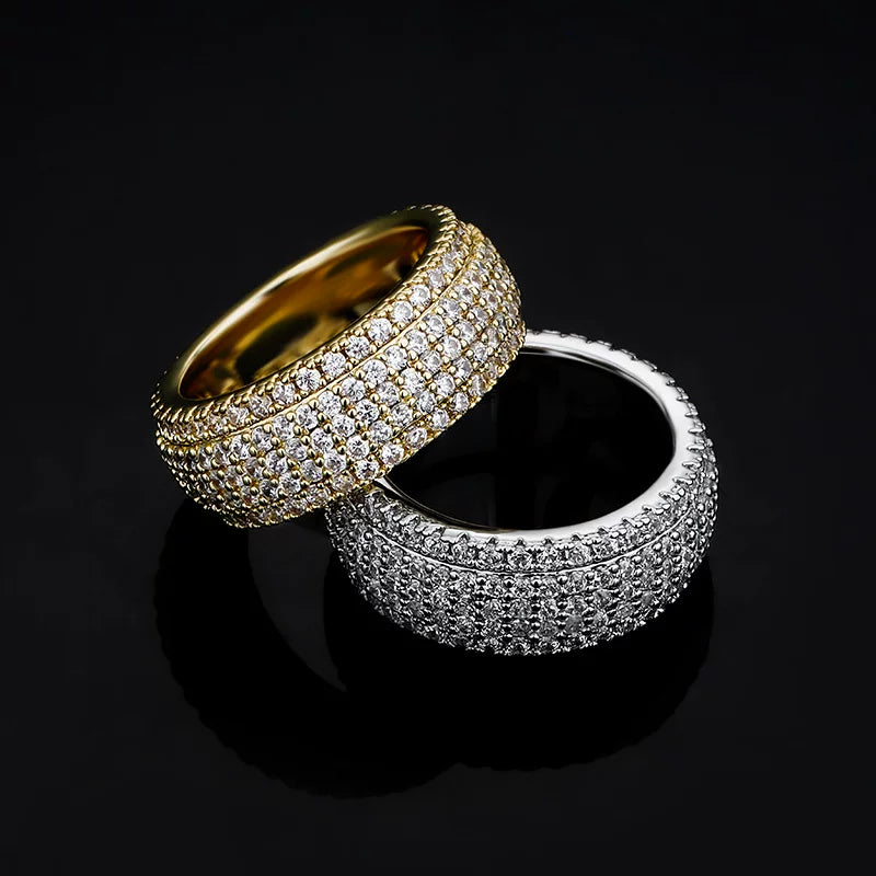 Iced Out 5-Row Pave CZ Ring