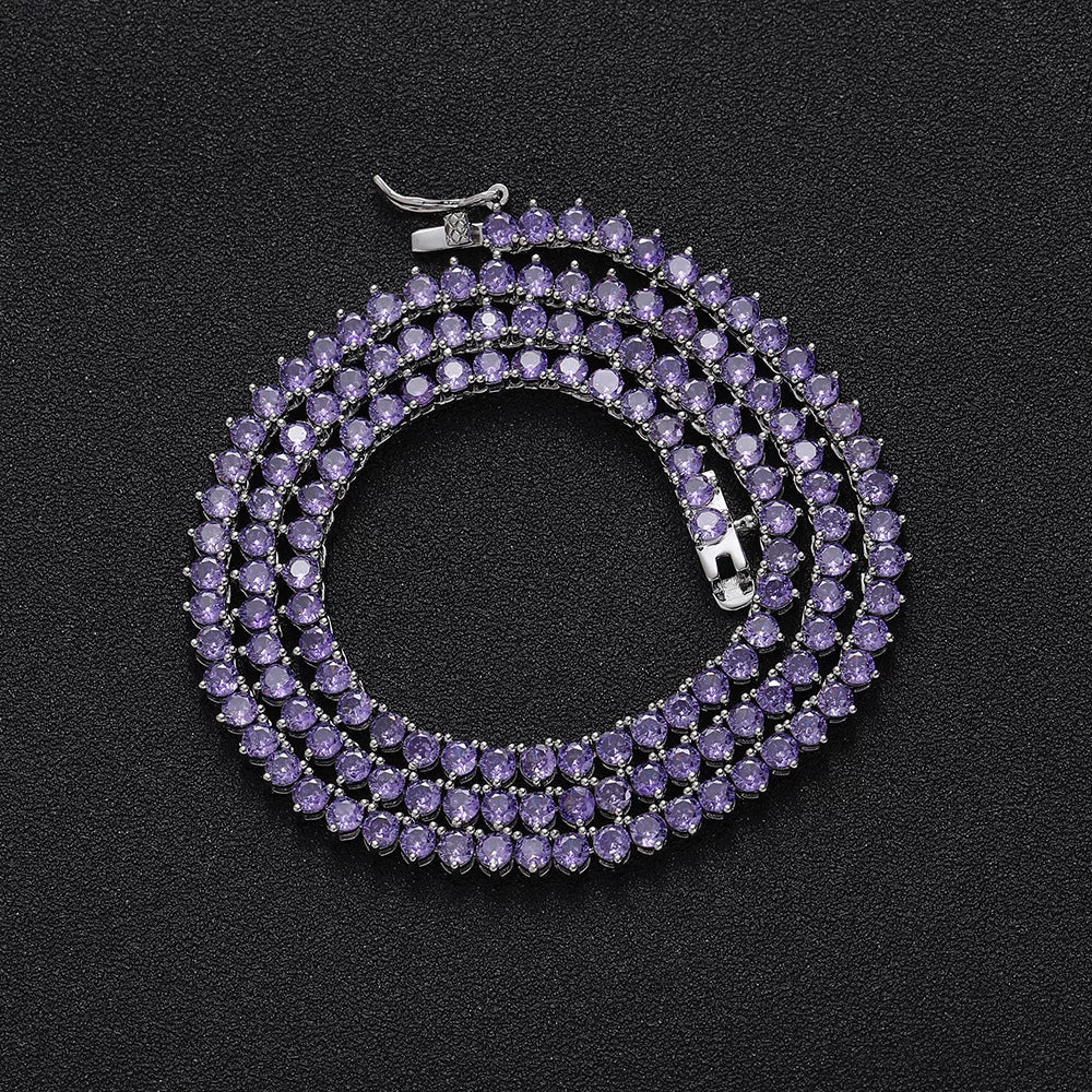 Prism Round CZ Tennis Necklace