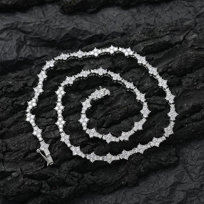Starburst Cluster Tennis Necklace