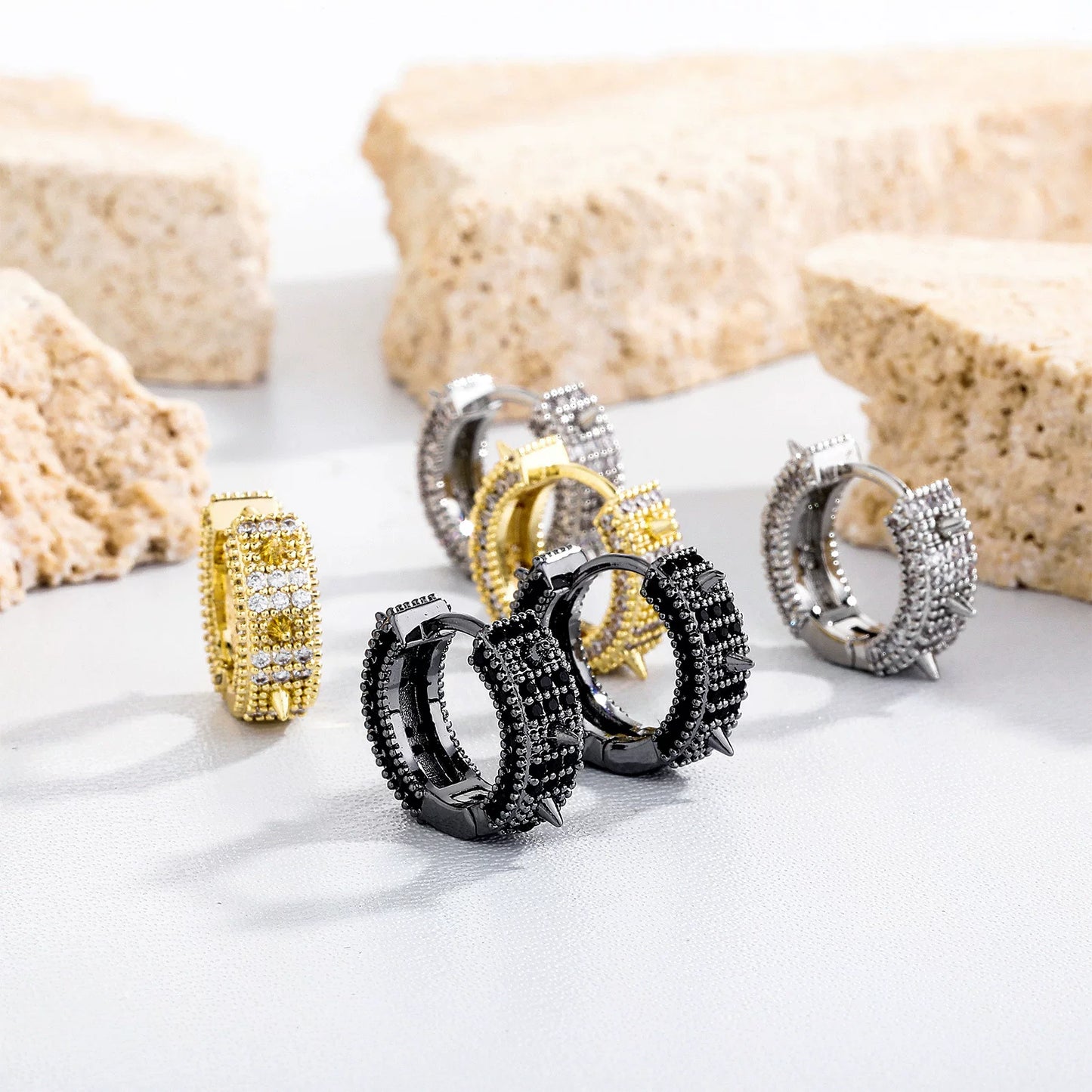 The Spike Huggie Hoops