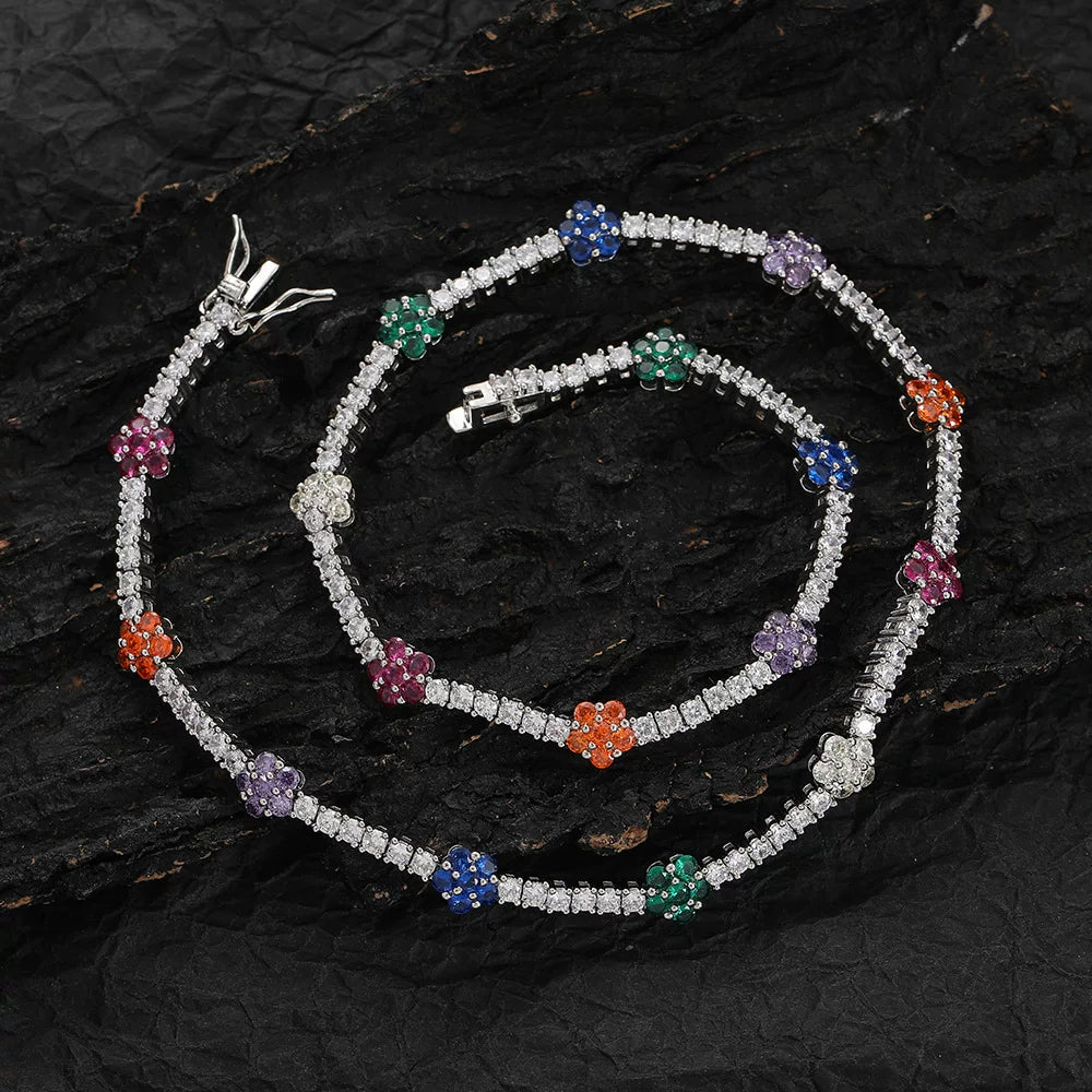 The Rainbow Flower Tennis Chain