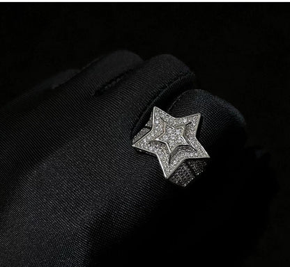 Iced Out 3D Star Ring