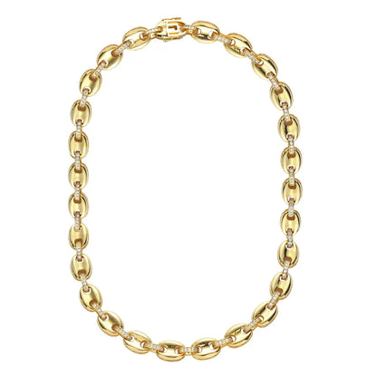 Puffed Iced Gucci Link Necklace
