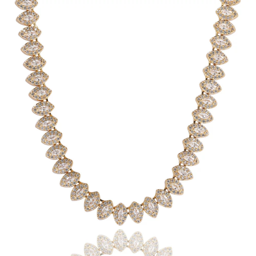 The Marquise Halo Tennis Chain Necklace