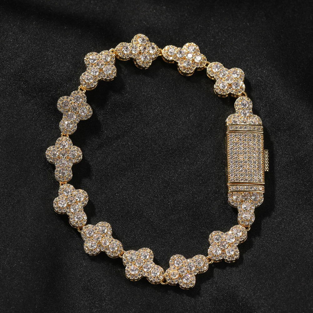 Clover Bloom Iced Flower Bracelet