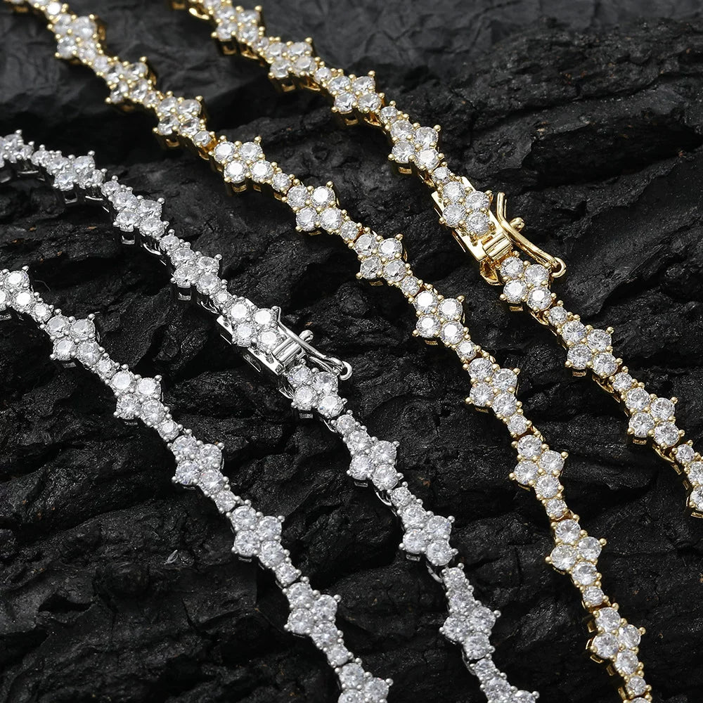 Starburst Cluster Tennis Necklace