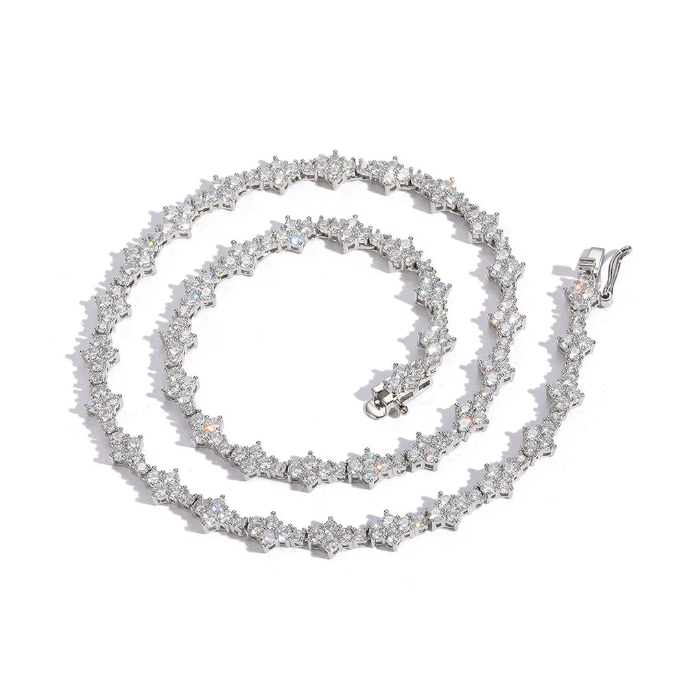 Starburst Cluster Tennis Necklace
