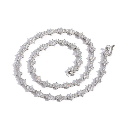 Starburst Cluster Tennis Necklace