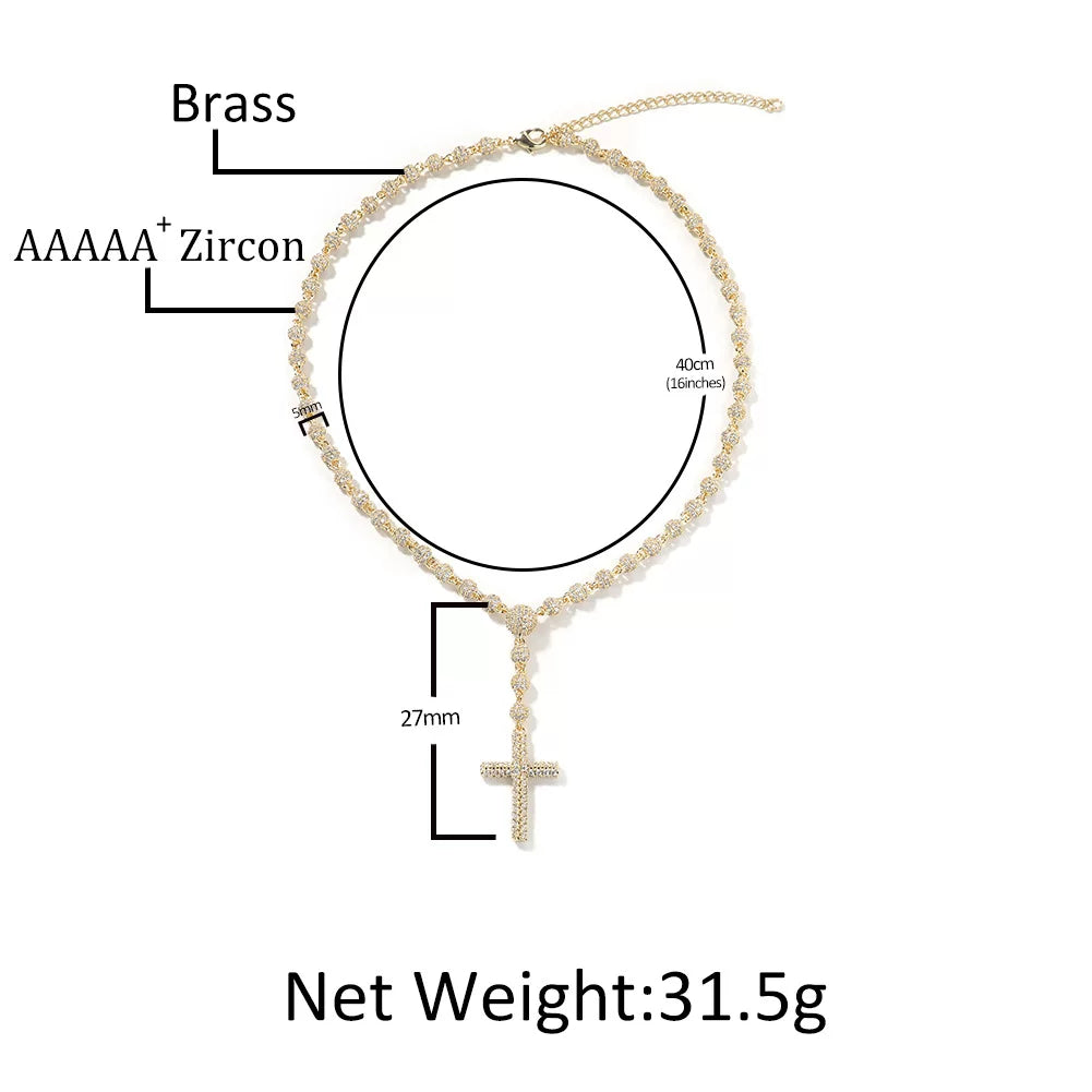 Rosary Cross Necklace