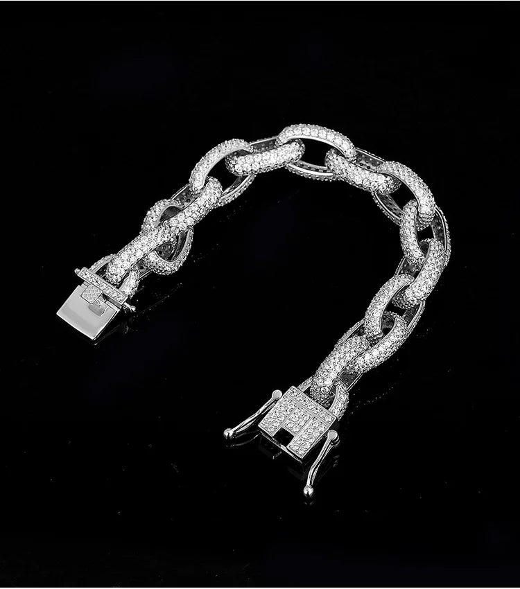 Sovereign 12mm Sterling Silver Cuban Bracelet