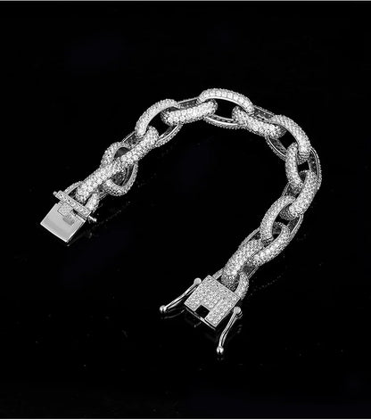 Sovereign 12mm Sterling Silver Cuban Bracelet