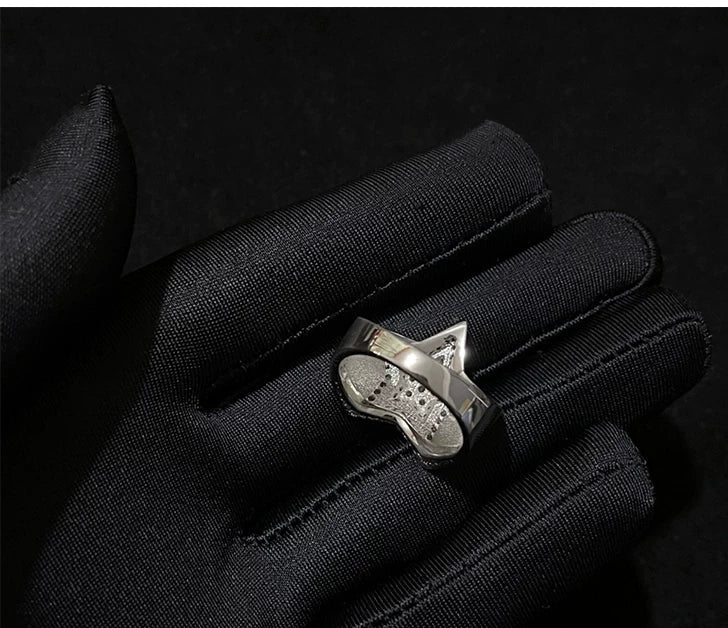 Iced Out 3D Star Ring