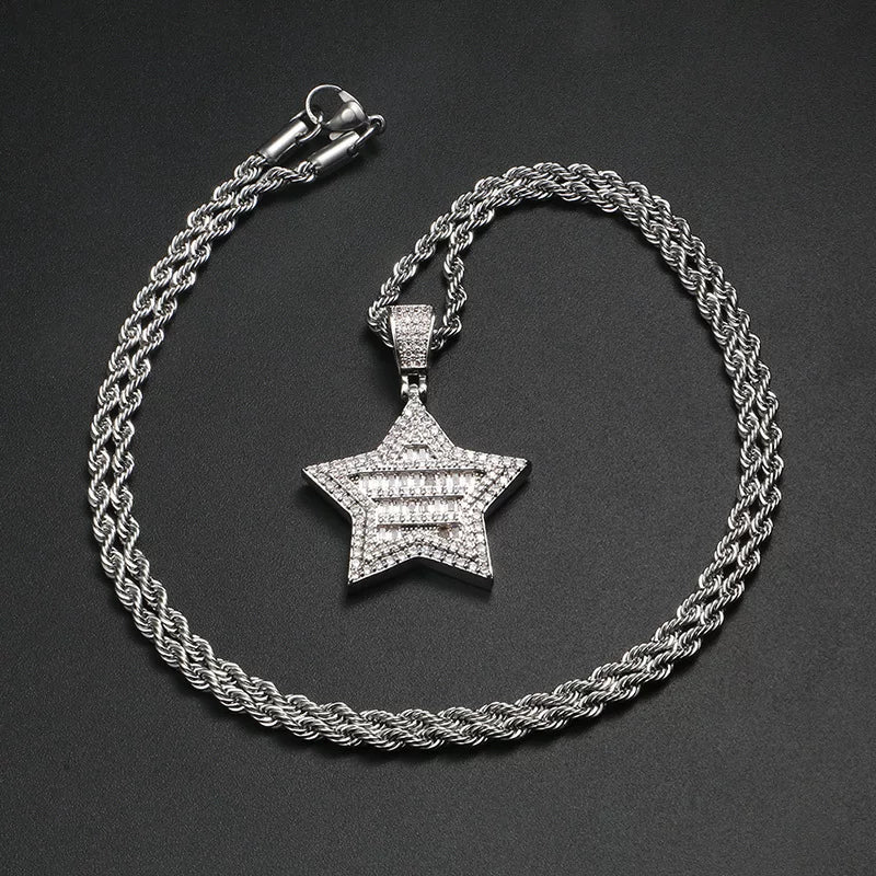 Nova Baguette Star Pendant Necklace