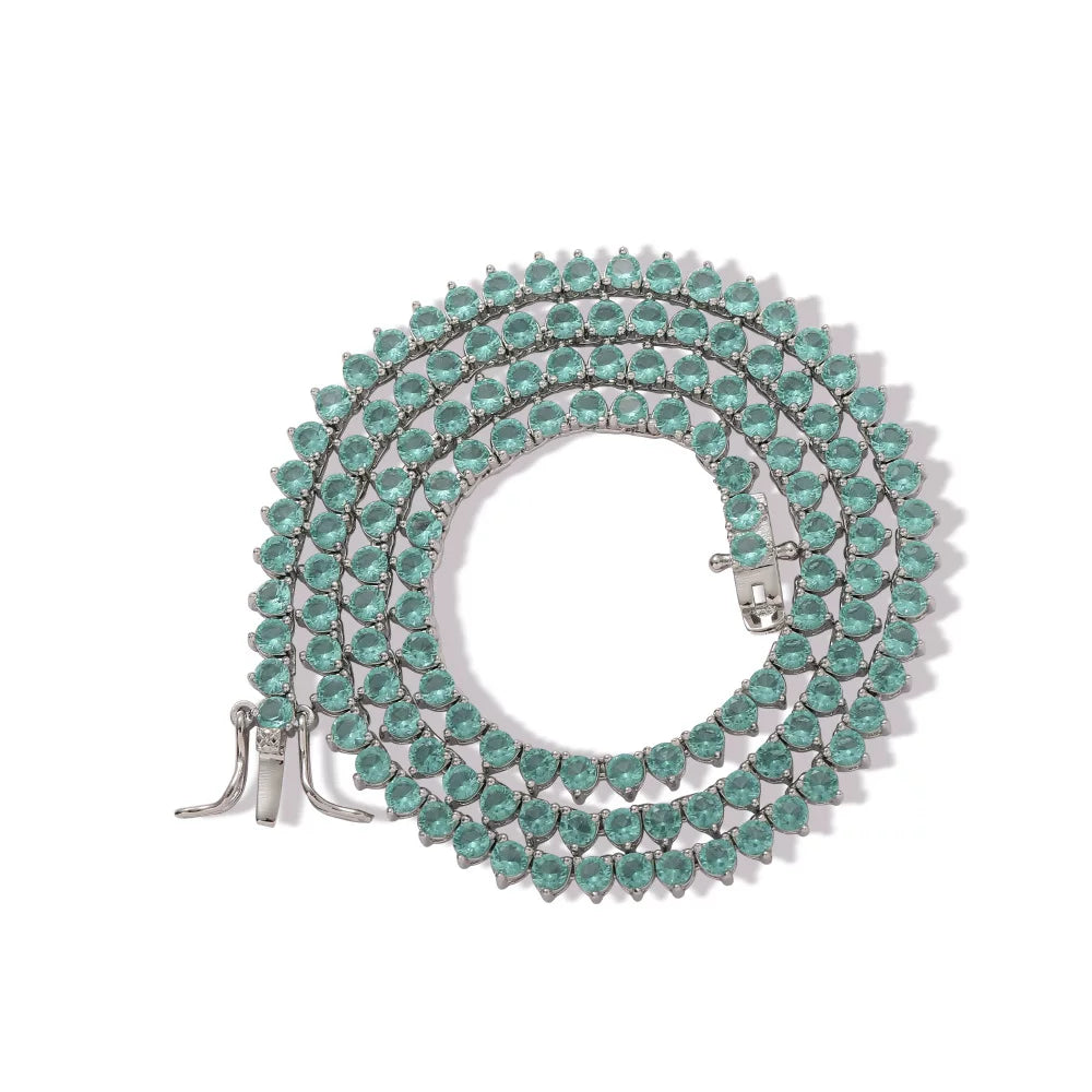 Prism Round CZ Tennis Necklace