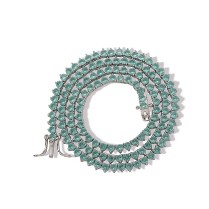 Prism Round CZ Tennis Necklace